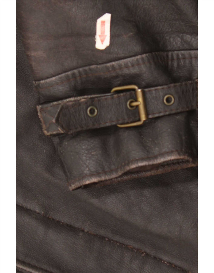 Vintage Mens Leather Jacket UK 40 Large Brown Leather