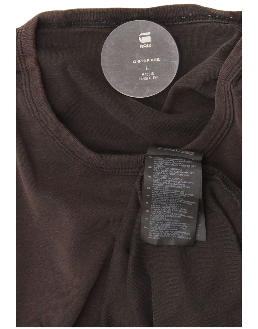 G-STAR Mens T-Shirt Top Large Black Cotton