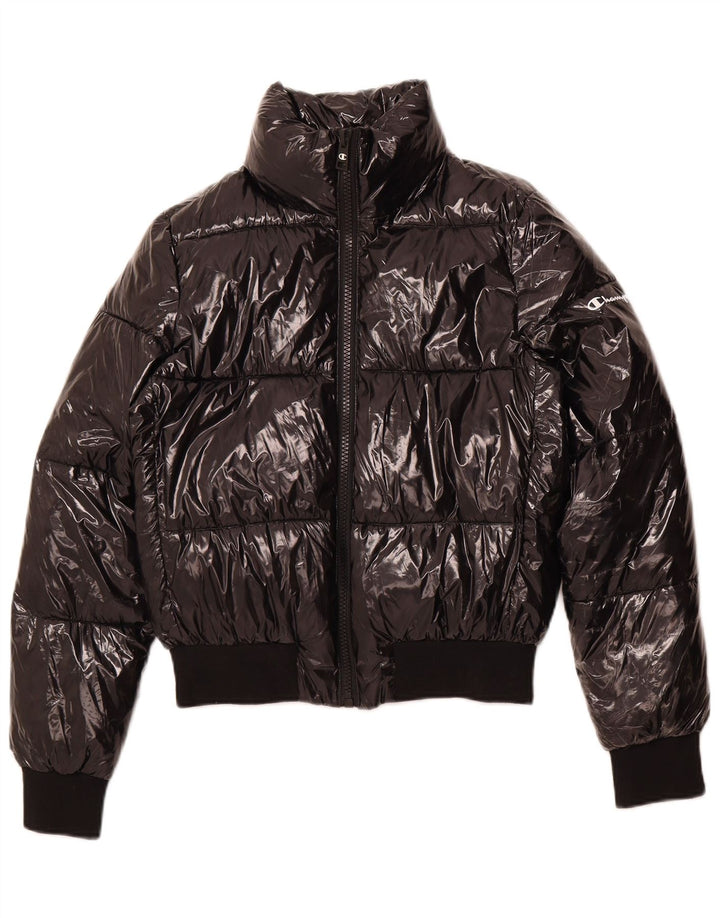 CHAMPION Womens Oversized Padded Jacket UK 6 XS Black