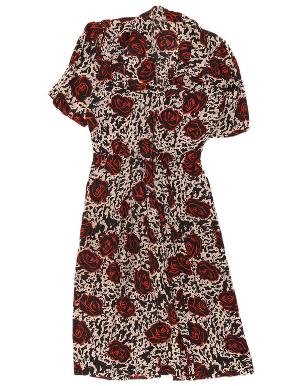 Vintage Womens A-Line Dress IT 44 Medium Multicoloured Floral Acetate