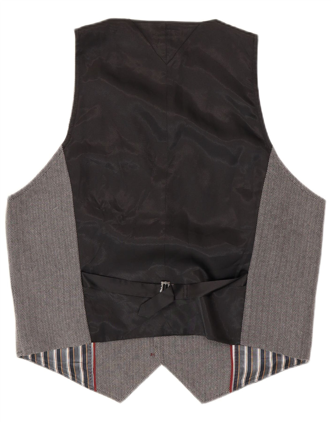 Tommy Hilfiger Mens Waistcoat XL Grey Herringbone Cotton