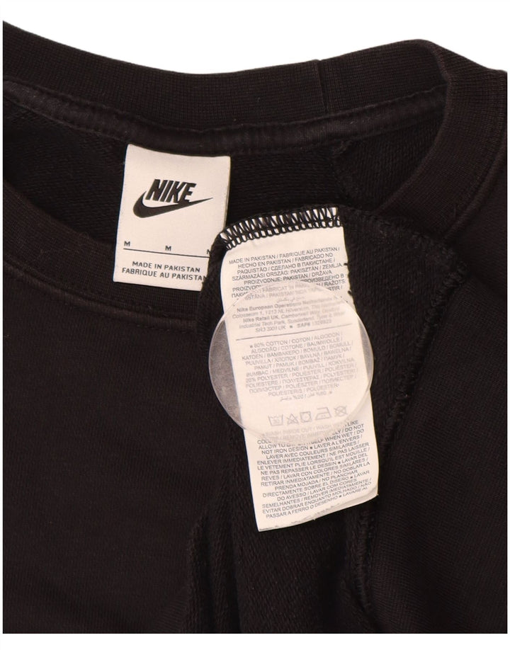 NIKE Womens Sweatshirt Jumper UK 14 Medium Black Cotton