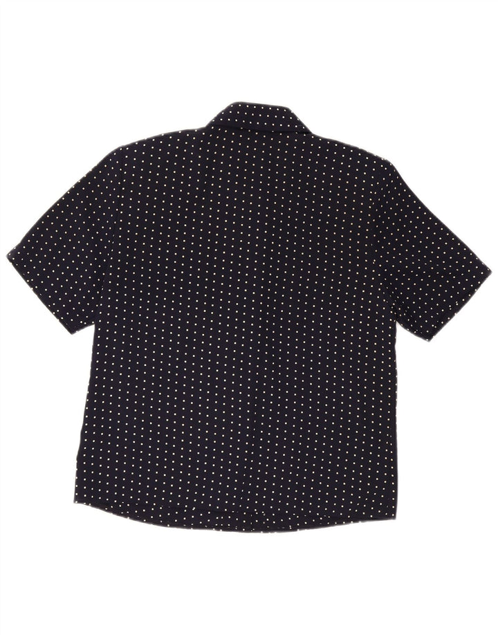PRINCIPLES Womens Short Sleeve Shirt Blouse UK 12 Medium Navy Blue Spotted