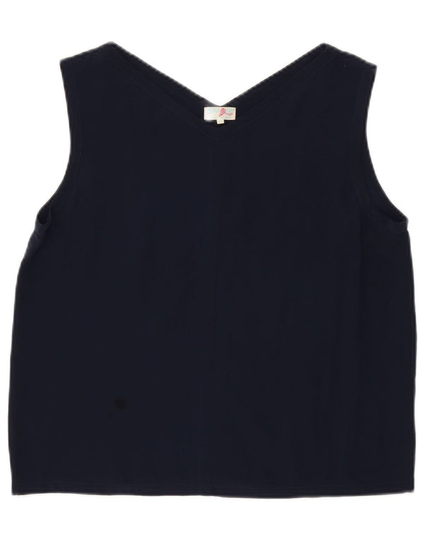 Ball On Womens Vest Top UK 10 Small Navy Blue Silk