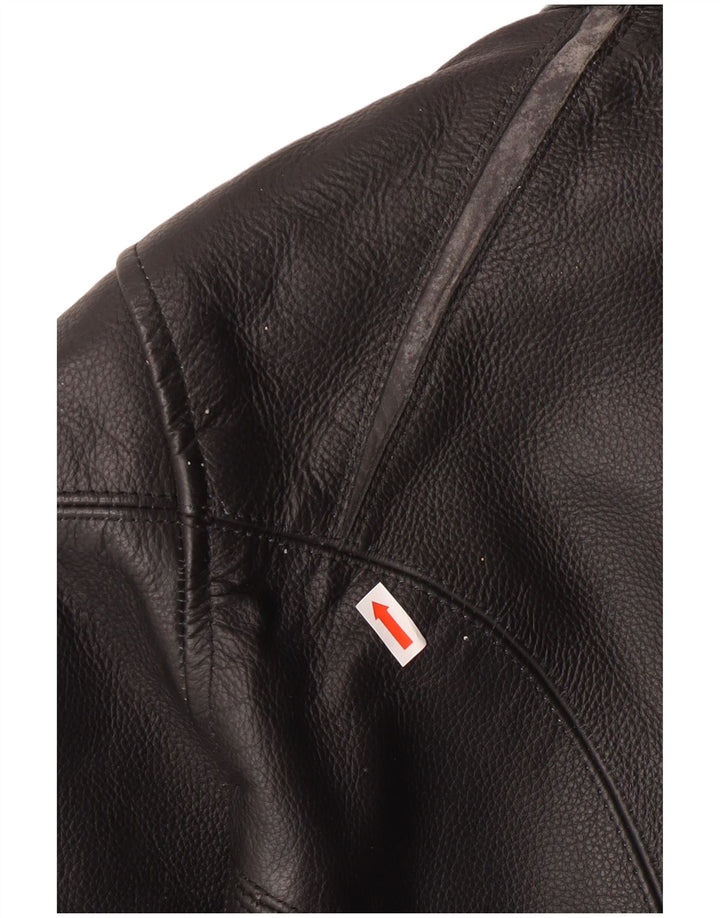 LEWIS Womens Leather Biker Jacket UK 18 XL  Black Leather