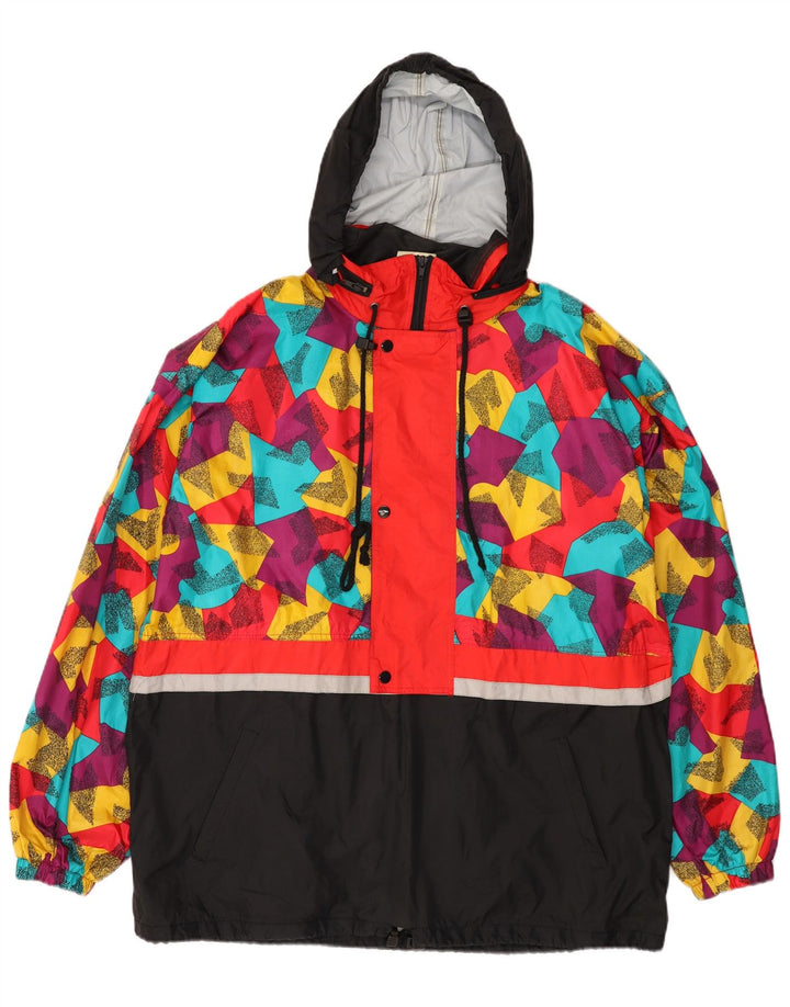 MARCEL CLAIR Mens Loose Fit Hooded Rain Jacket UK 38 Medium Black