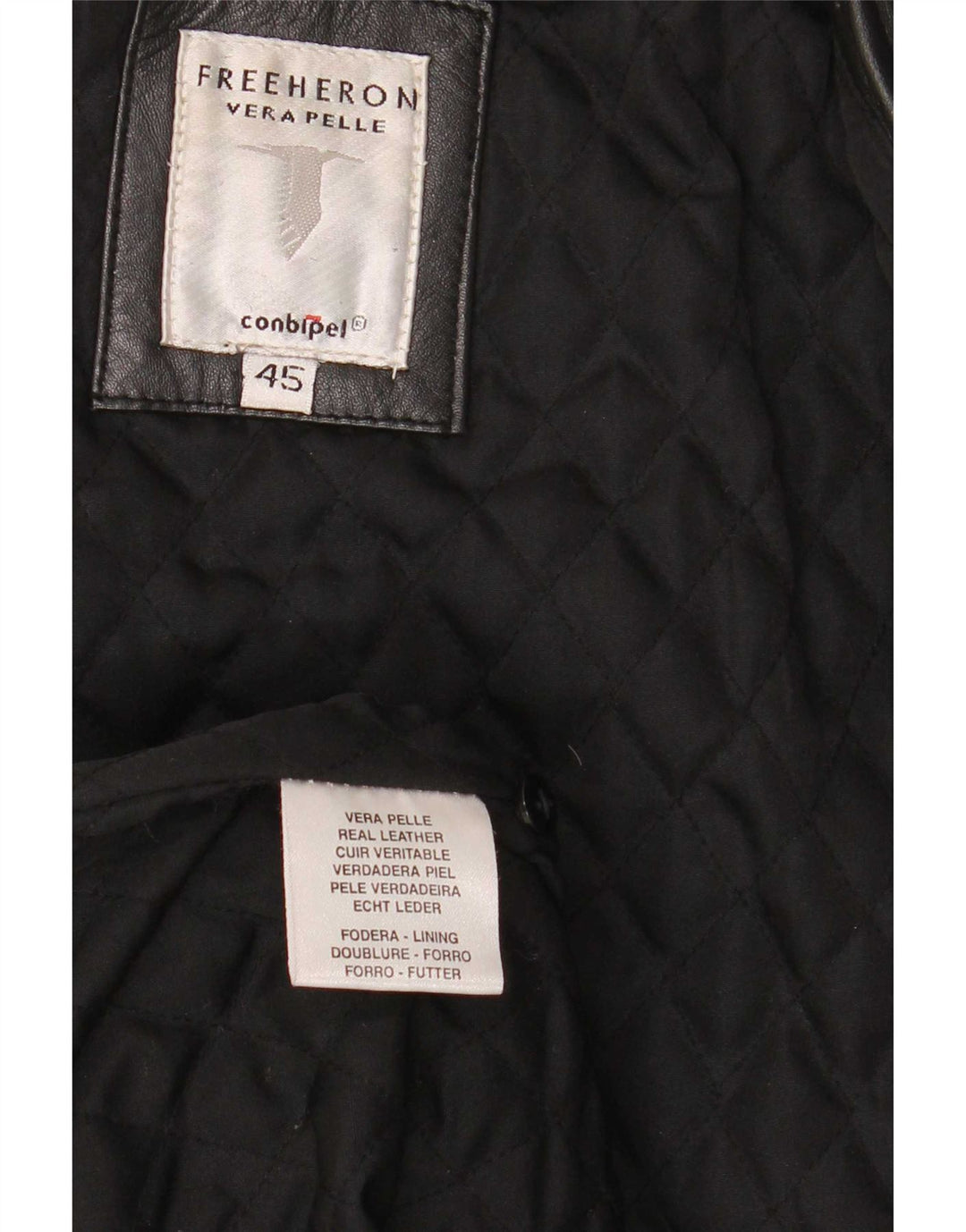 Conbipel Womens Leather Jacket IT 45 Medium Black