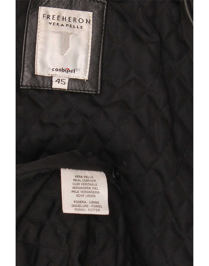 Conbipel Womens Leather Jacket IT 45 Medium Black