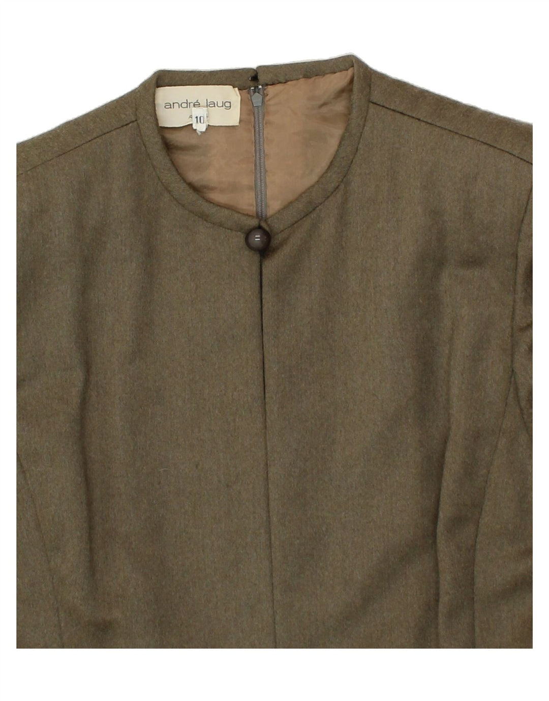 ANDRE LAUG Womens Sheath Dress UK 10 Small Khaki Vintage Andre Laug and Second-Hand Andre Laug from Messina Hembry 