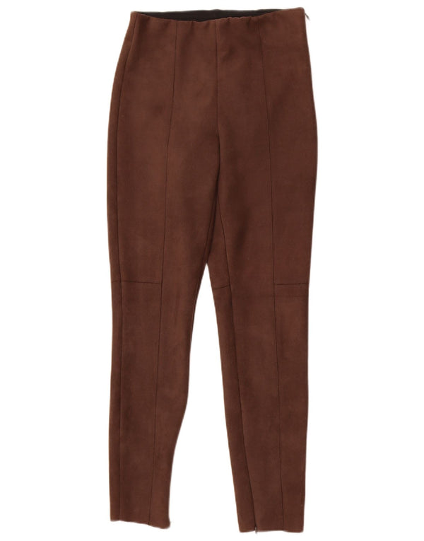 Zara Womens Skinny Casual Trousers XS W24 L28 Brown