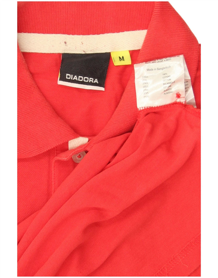 Diadora Mens Polo Shirt Medium Red Cotton