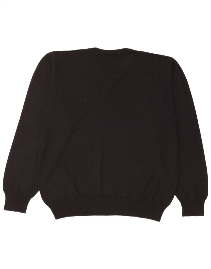 Carrera Mens V-Neck Jumper Sweater 2XL Black Wool