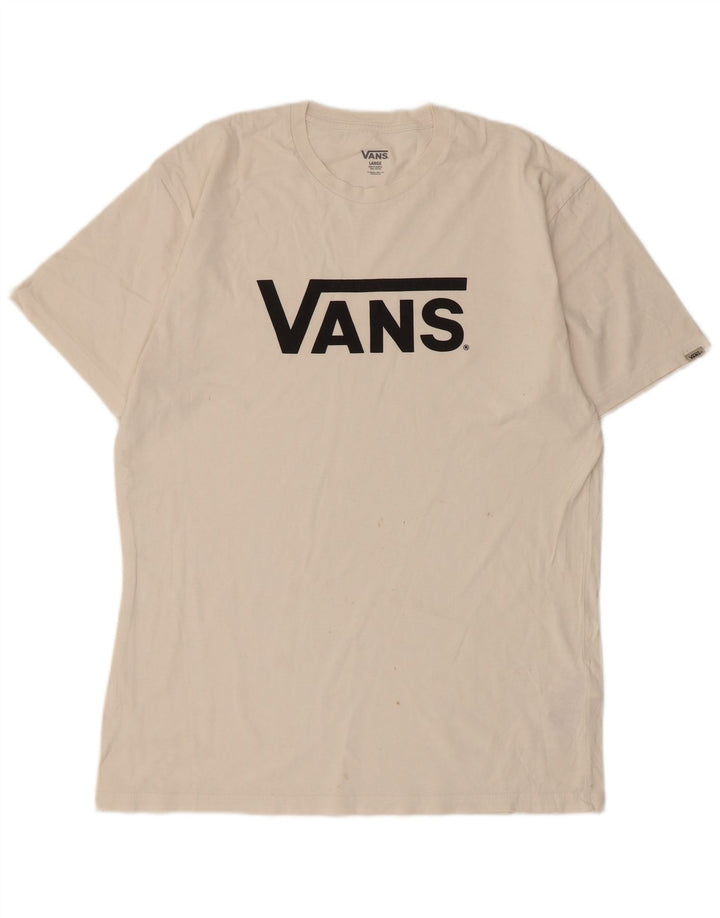 Vans Mens Graphic T-Shirt Top Large White Cotton