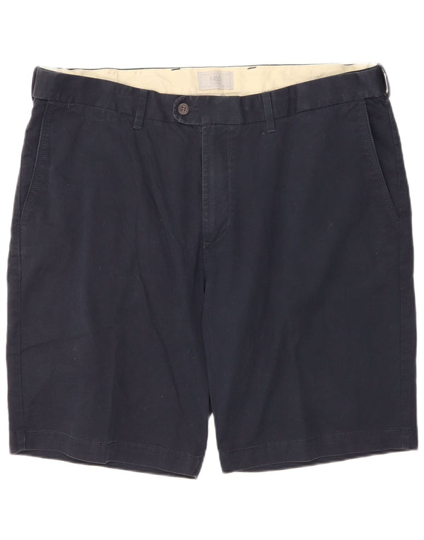 Marks & Spencer Mens Chino Shorts W42 2XL Navy Blue Cotton