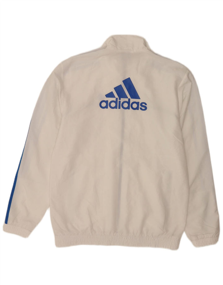 Adidas Mens Graphic Tracksuit Top Jacket UK 36/38 Small White Polyester