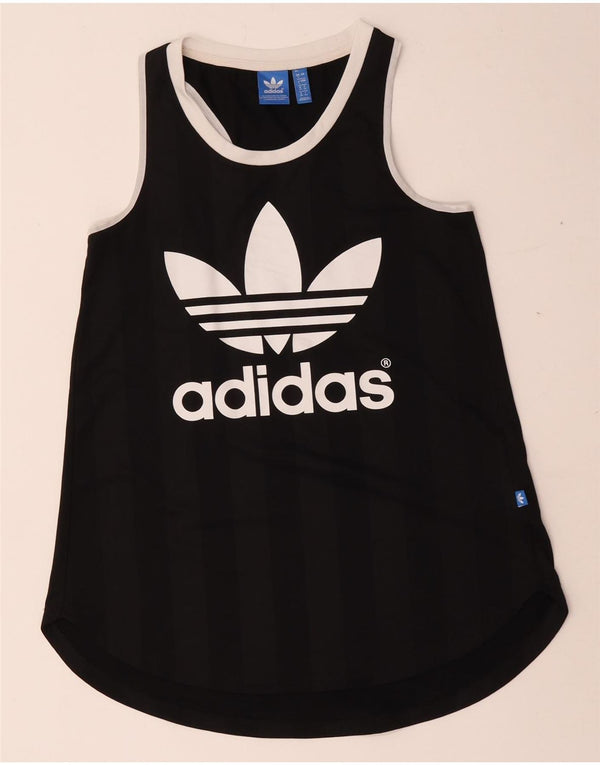 Adidas Womens Graphic Vest Top UK 8 Small Black Polyester