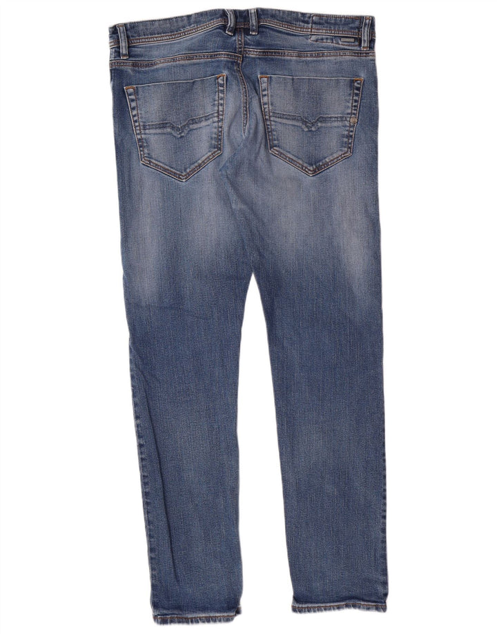 DIESEL Mens Tepphar Carrot Slim Jeans W34 L32 Blue Cotton