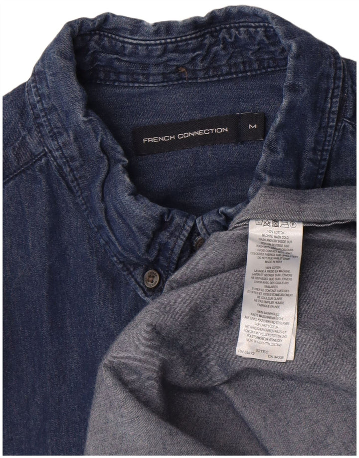 French Connection Mens Denim Shirt Medium Blue Cotton