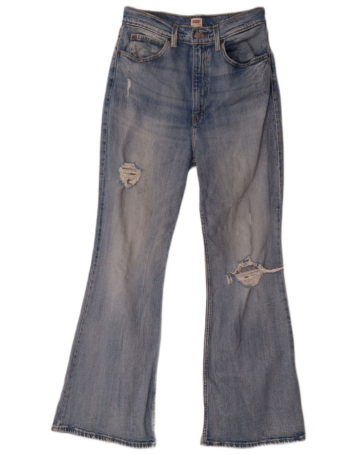 Levi's Womens Distressed Flared Jeans W28 L29 Blue Cotton