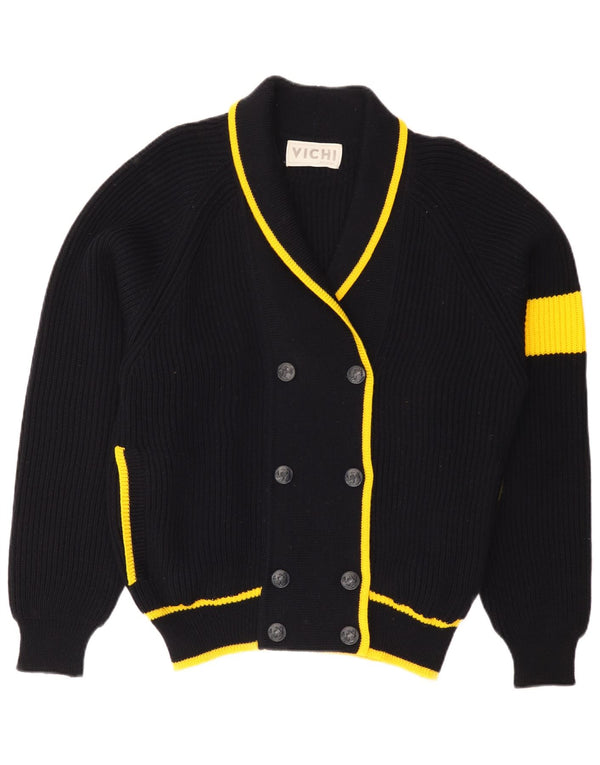 Vintage Womens Cardigan Sweater IT 50 XL Black Striped Wool