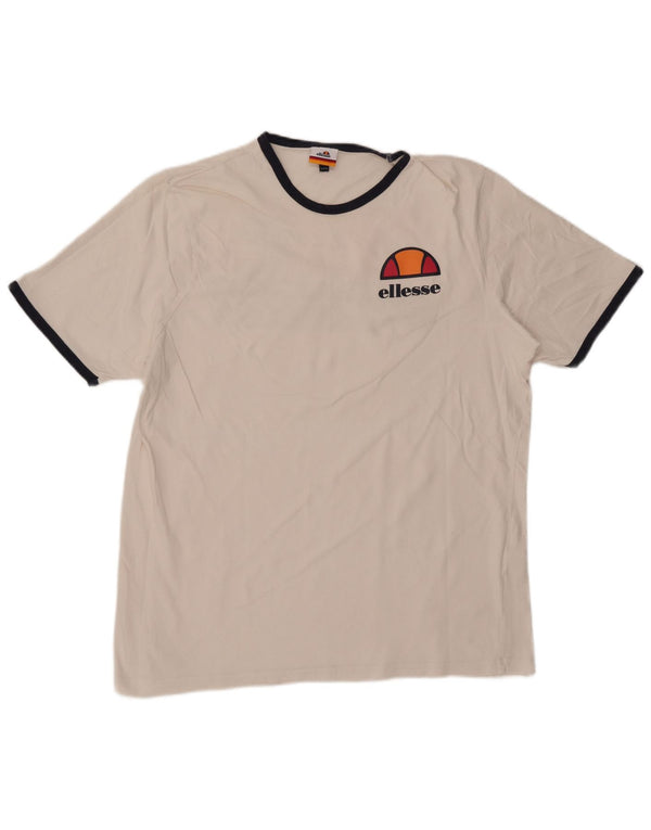 Ellesse Mens Graphic T-Shirt Top 4XL White Cotton
