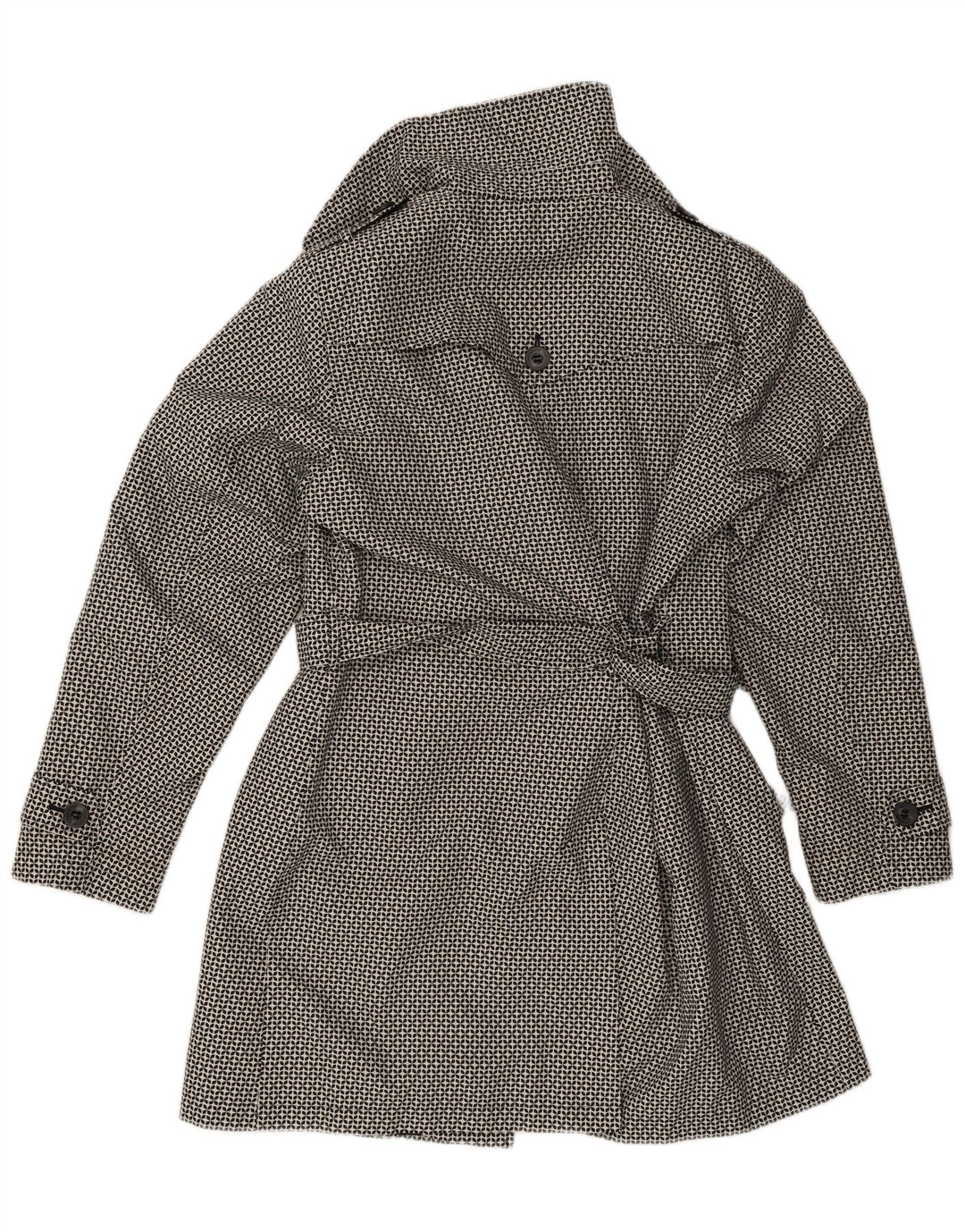 Marks & Spencer Womens Trench Coat UK 18 XL Black Geometric Polyester