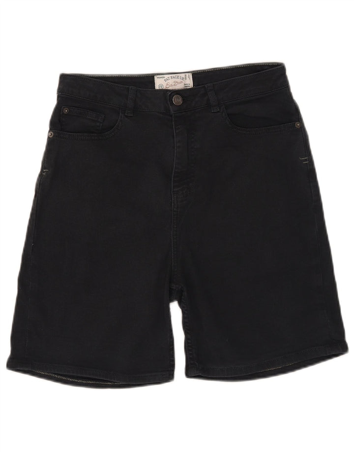FAT FACE Womens Denim Shorts UK 10 Small W26  Black