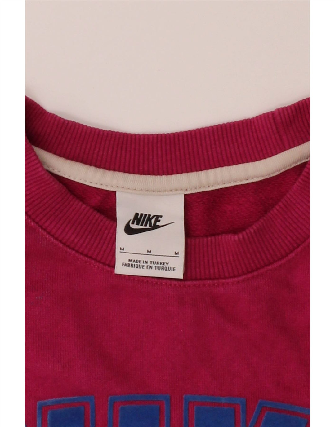 NIKE Mens Graphic Sweatshirt Jumper Medium Pink Cotton Vintage Nike and Second-Hand Nike from Messina Hembry 