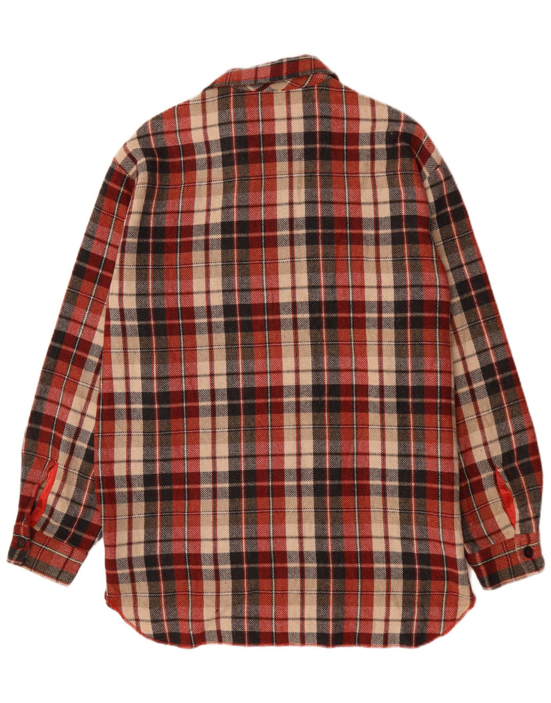 Benetton Womens Overshirt Oversized Shirt UK 18 XL Red Check Polyester