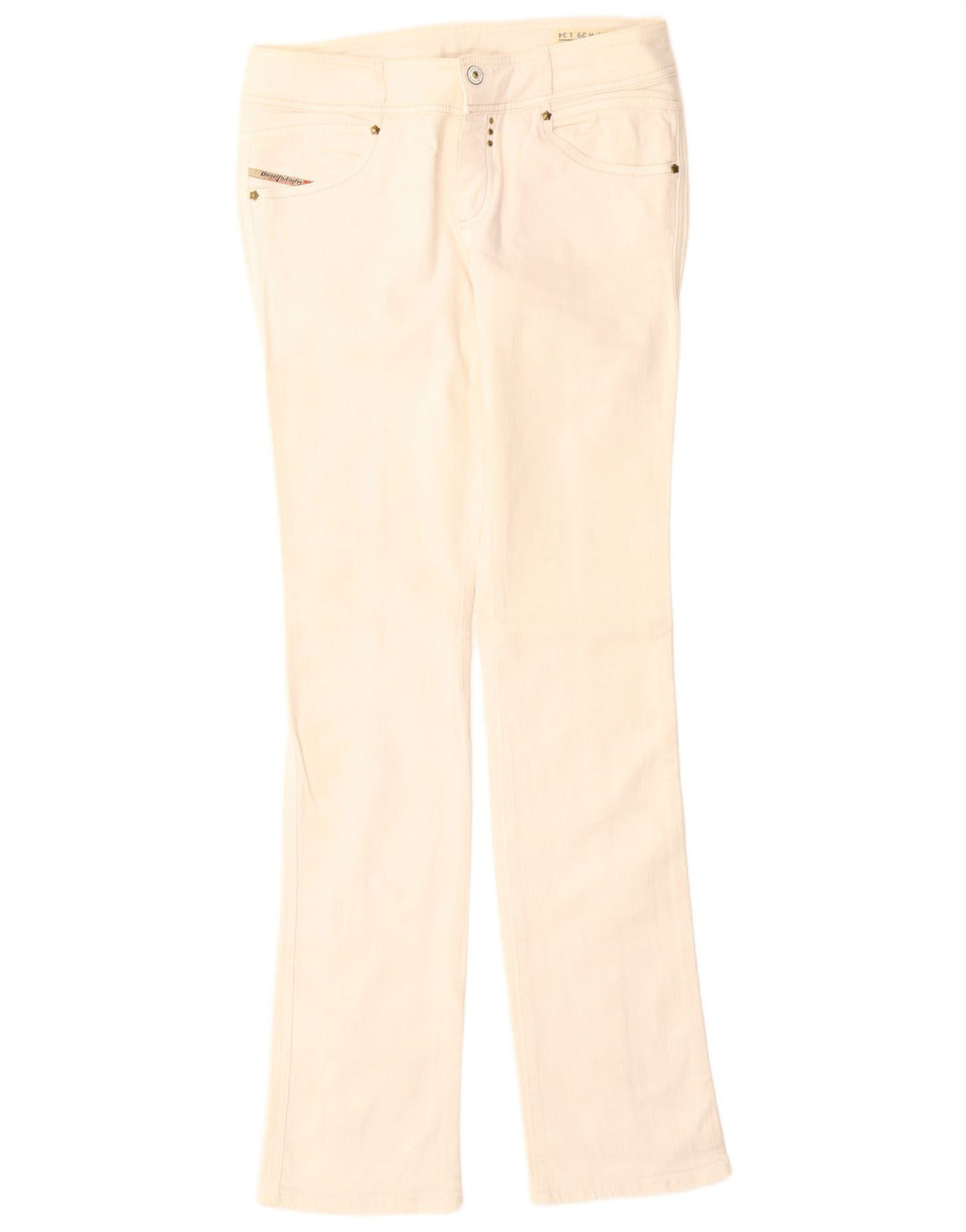 DIESEL Womens Rokket Straight Jeans W29 L34 White Cotton