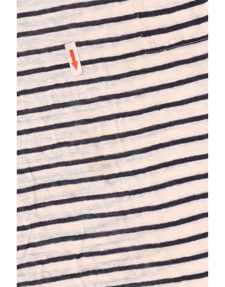 Massimo Dutti Womens T-Shirt Top UK 14 Medium White Striped