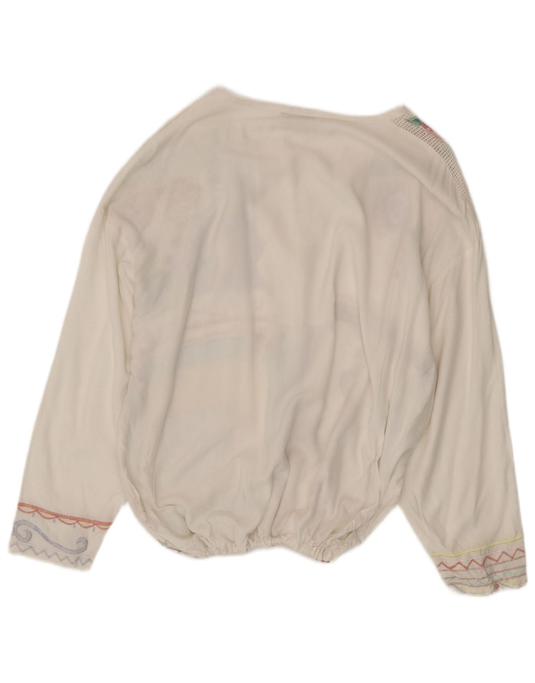 Together Womens Pullover Shirt UK 18 XL Off White Floral Viscose