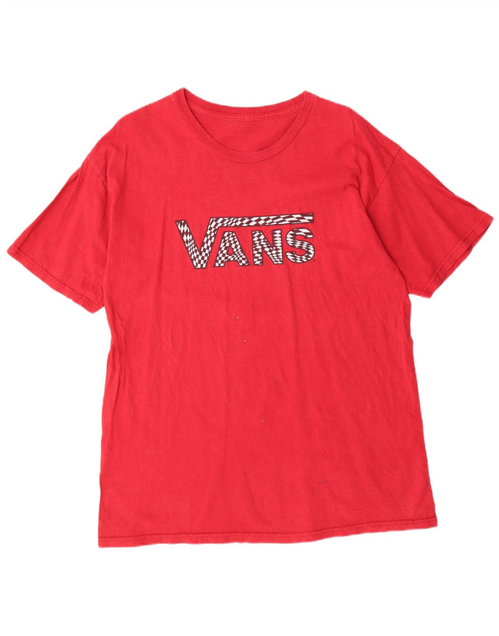 VANS Mens Graphic T-Shirt Top Medium Red