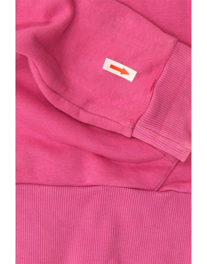 Puma Womens Graphic Hoodie Jumper UK 12 Medium Pink