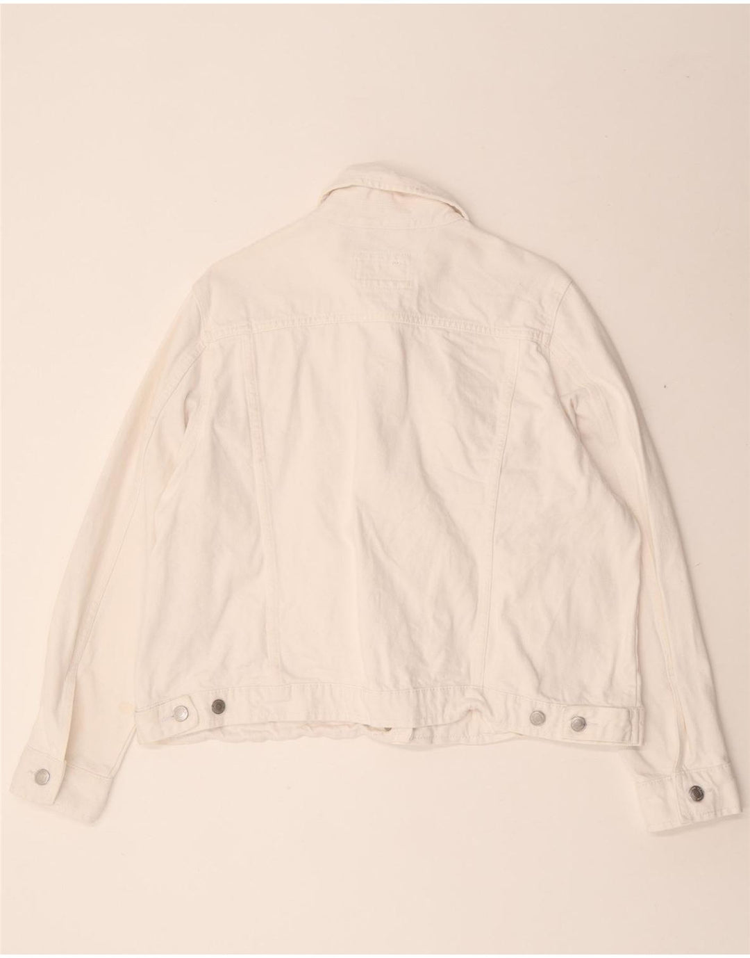 Marks & Spencer Womens Denim Jacket UK 18 XL White Cotton