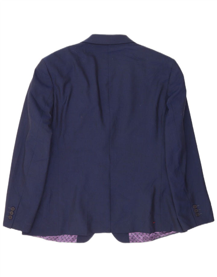 Ted Baker Mens 2 Button Blazer Jacket UK 46 3XL Navy Blue Wool