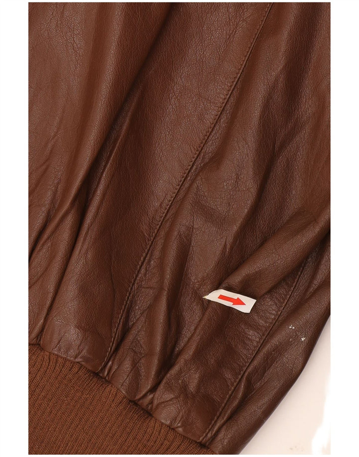 Vintage Mens Leather Jacket UK 38 Medium Brown