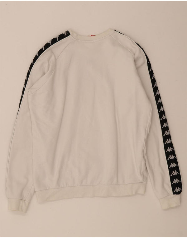 Kappa Mens Graphic Sweatshirt Jumper Medium White Colourblock Cotton