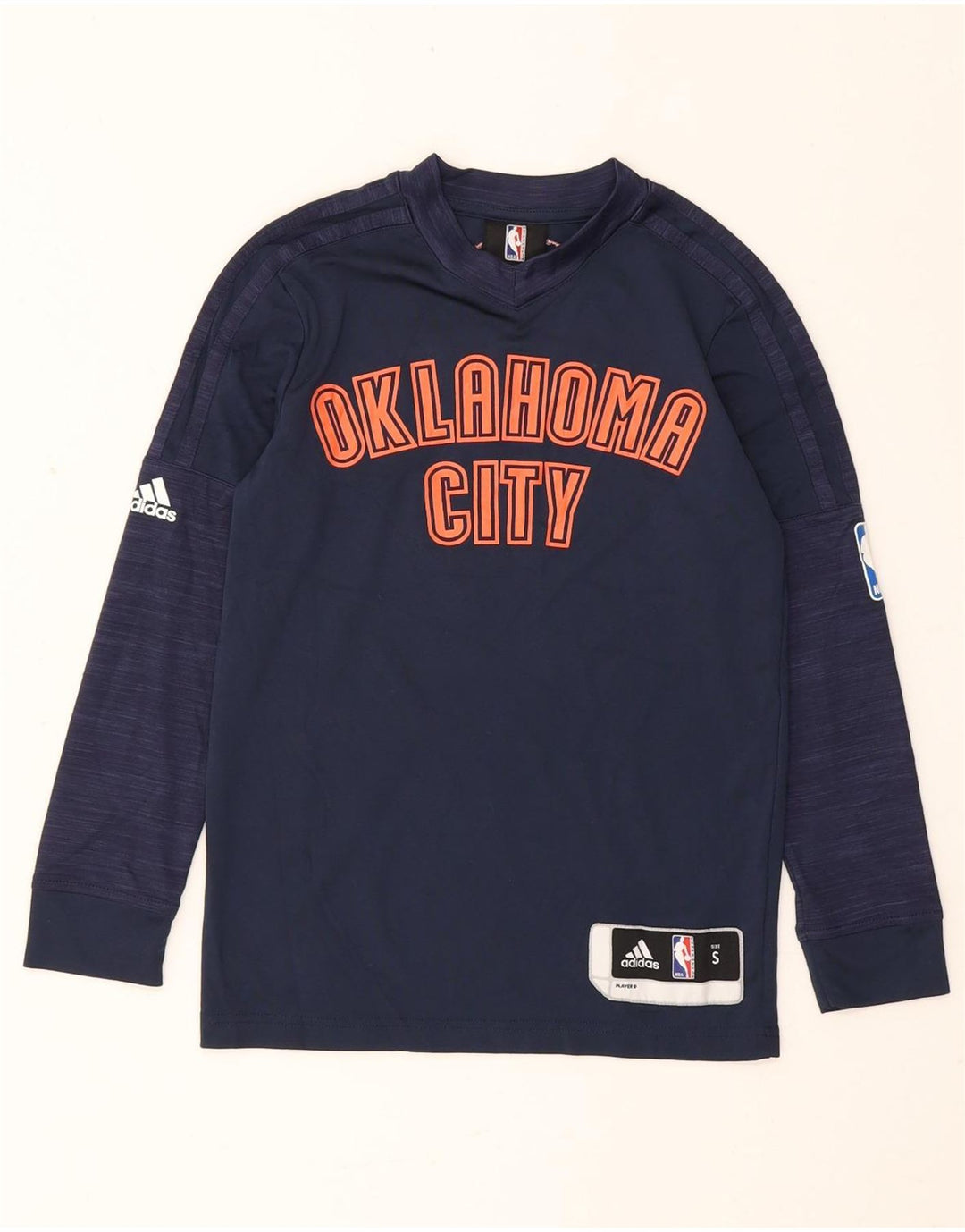 Adidas Boys Graphic Top Long Sleeve 7-8 Years Small Navy Blue