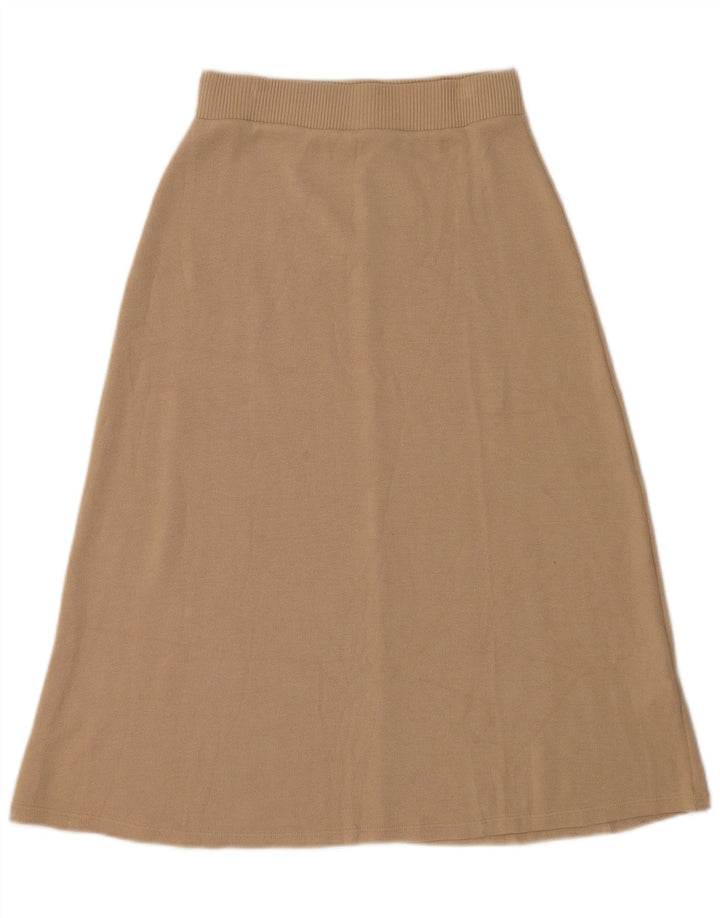 Zara Womens Midi Skirt Medium W28 Beige Viscose