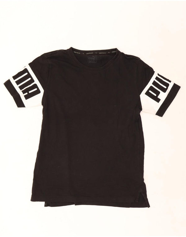 Puma Mens Graphic T-Shirt Top Small Black Cotton