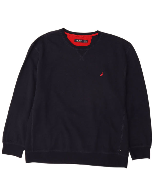NAUTICA Mens Sweatshirt Jumper 2XL Navy Blue Cotton