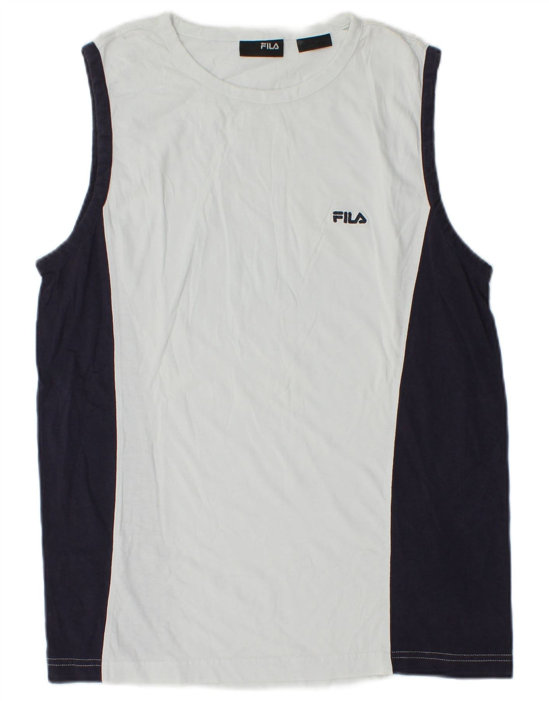 Fila Mens Vest Top Small White Colourblock