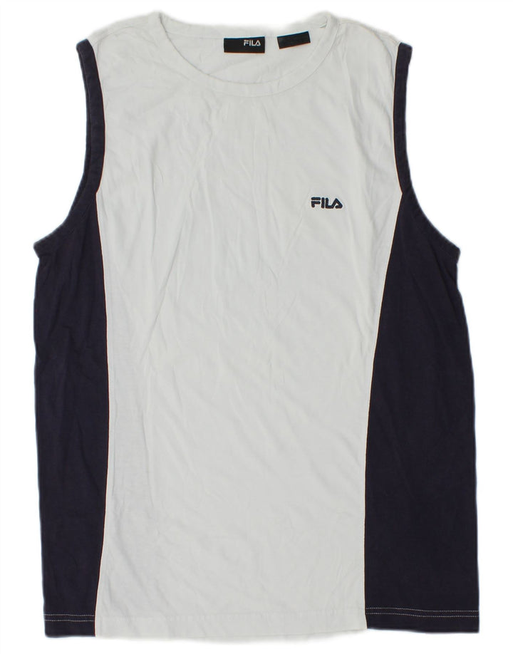 Fila Mens Vest Top Small White Colourblock