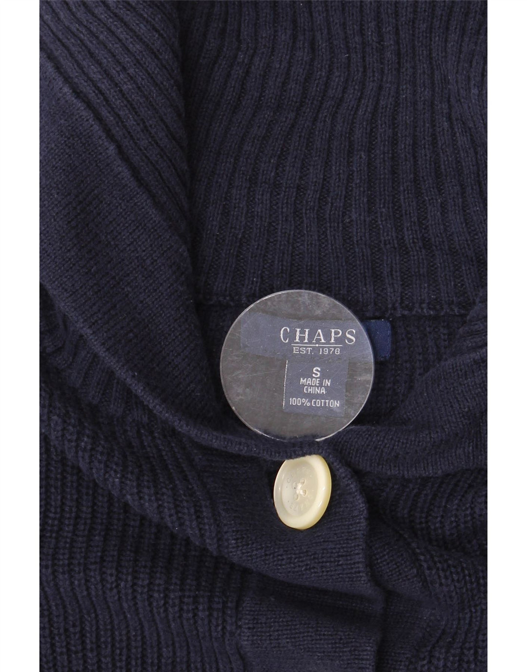 CHAPS Womens Cardigan Sweater UK 10 Small Navy Blue Cotton