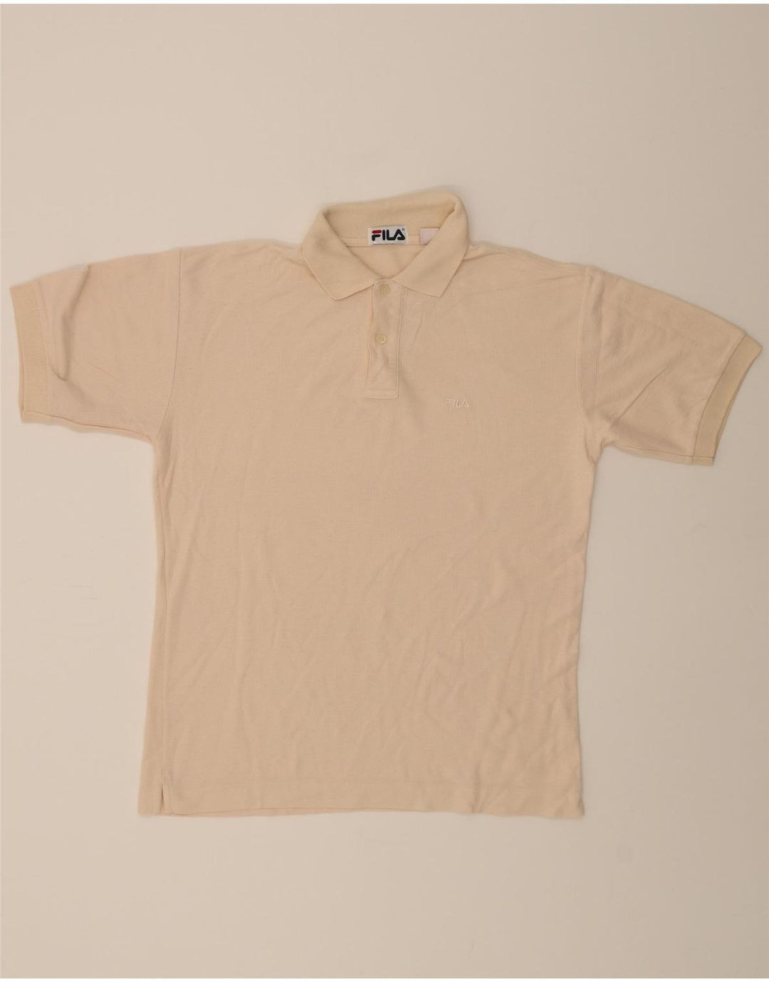 FILA Mens Polo Shirt IT 48 Medium Beige Cotton Vintage Fila and Second-Hand Fila from Messina Hembry 