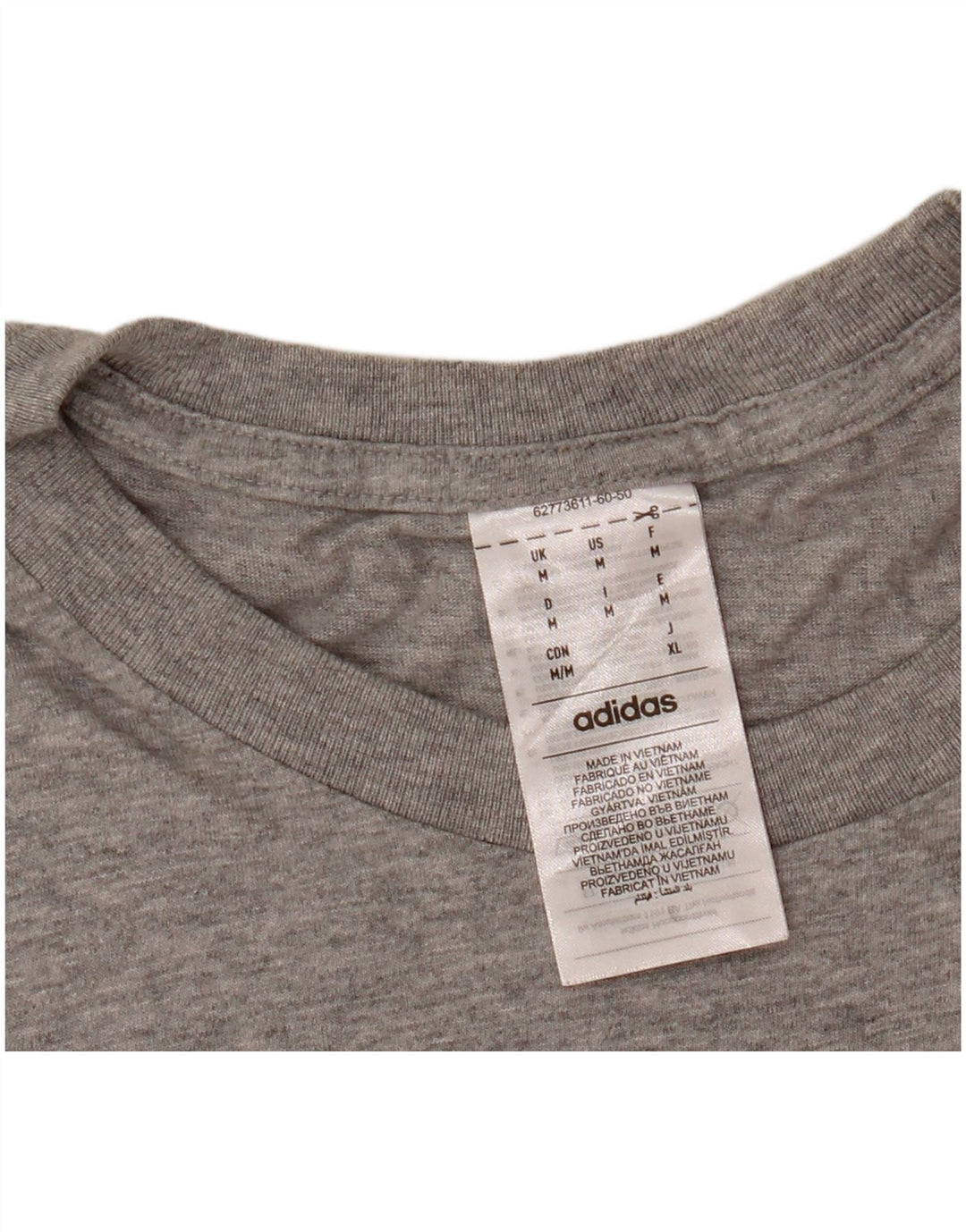 ADIDAS Mens T-Shirt Top Medium Grey Cotton