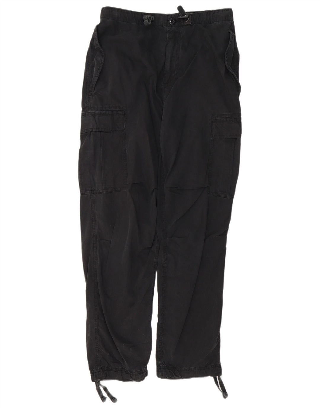 SUPERDRY Mens Straight Cargo Trousers W32 L28 Black Cotton