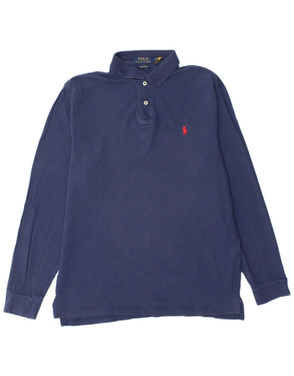 POLO RALPH LAUREN Mens Custom Slim Fit Polo Shirt Large Navy Blue