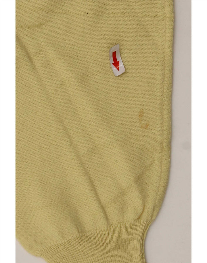 Vintage Mens V-Neck Jumper Sweater Large Yellow